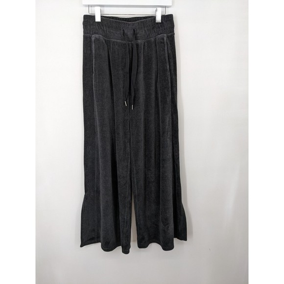 Lululemon Morning Restore Pant Heathered Black Velour Wide Leg Women’s Size 6 - Picture 3 of 7